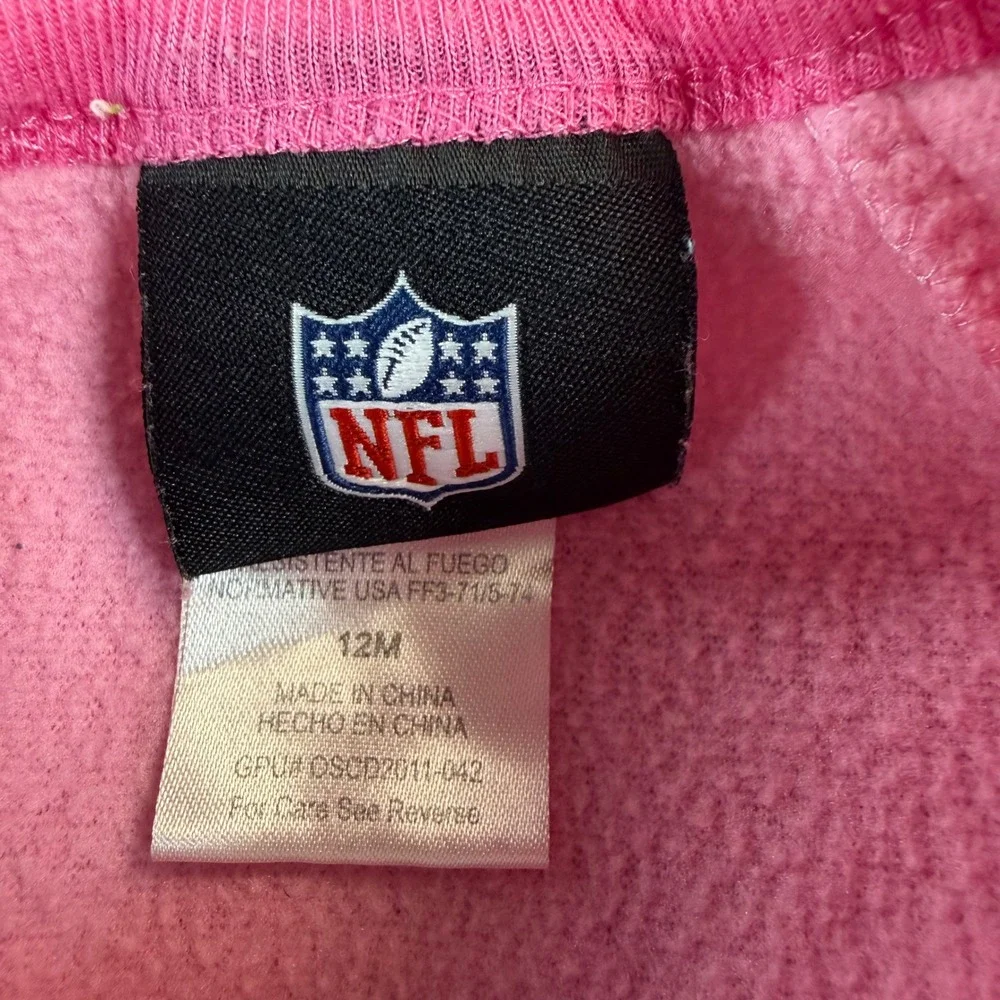 NFL Washington Redskins Baby Pink Fleece Footed Sleeper Pajamas 12M OSCD2011-042